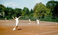 George Harrison on the Fox Meadow Tennis Club courts