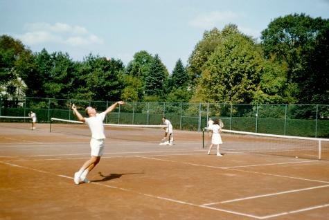 George Harrison on the Fox Meadow Tennis Club courts