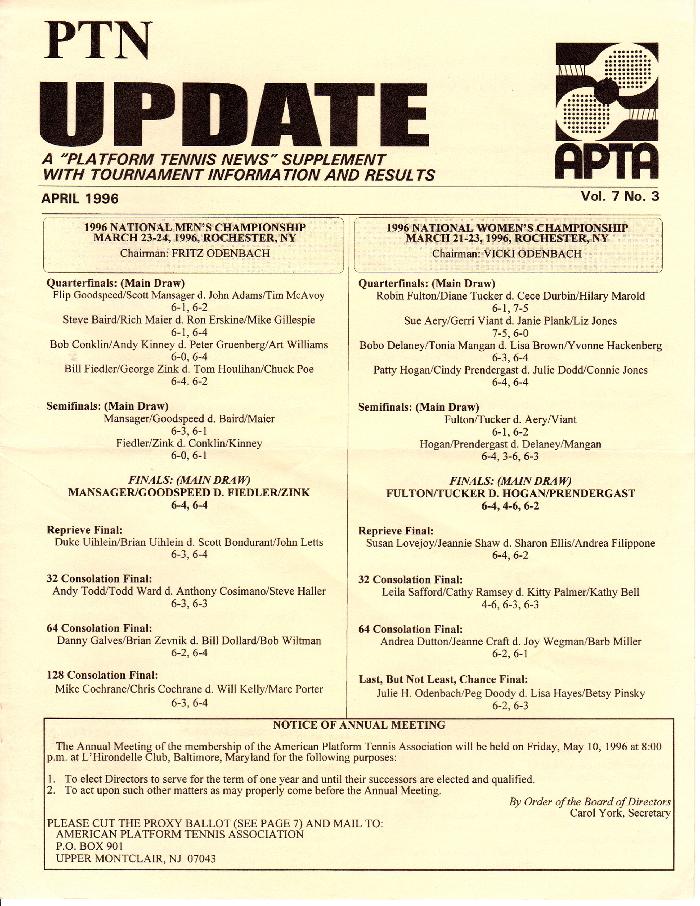 PTN Update April 1996