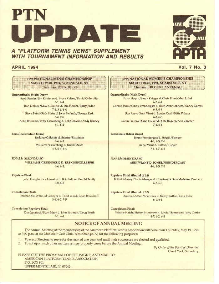 PTN Update April 1994