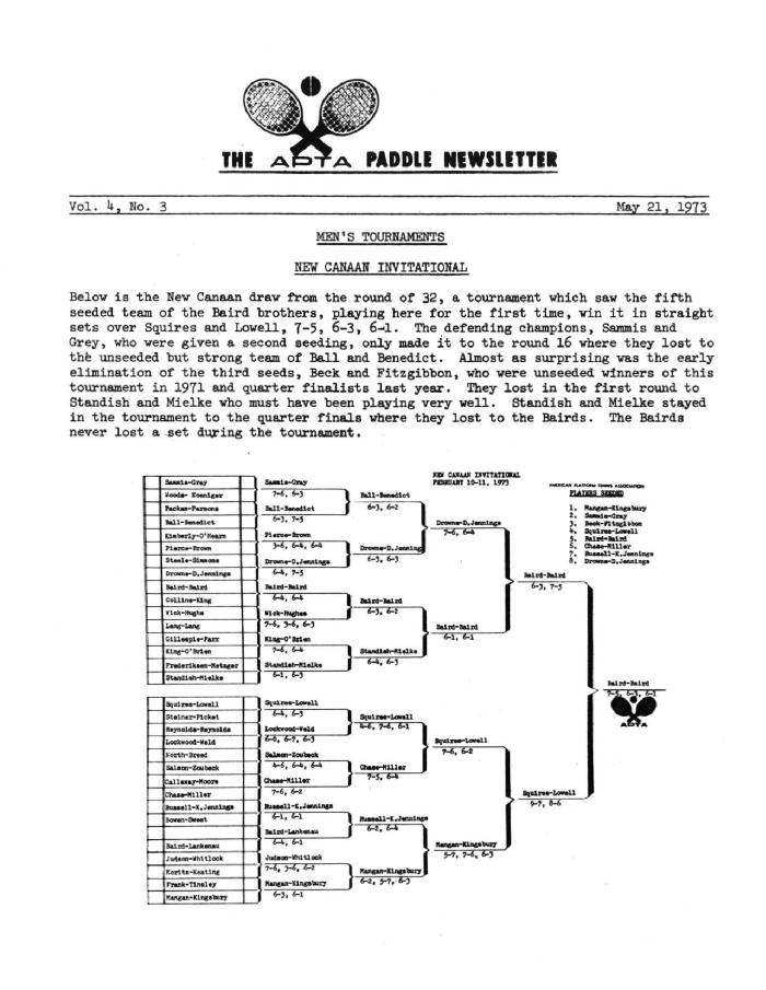 The APTA Paddle Newsletter - May 1973