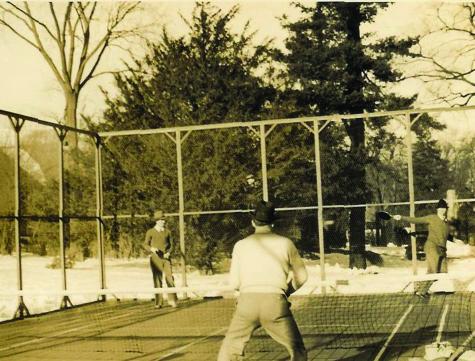A 1936 exhibition match held at the Orange Lawn Tennis Club in South Orange to promote paddle tennis in New Jersey