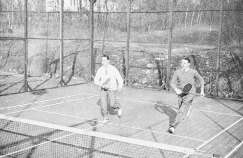 Charlie O'Hearn and Jim Hynson rushing the net in a 1938 match.