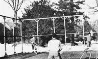 A 1936 exhibition match held at the Orange Lawn Tennis Club in South Orange to promote paddle tennis in New Jersey